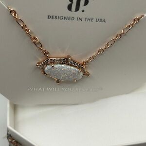 Bomb Party White Opal October Necklace